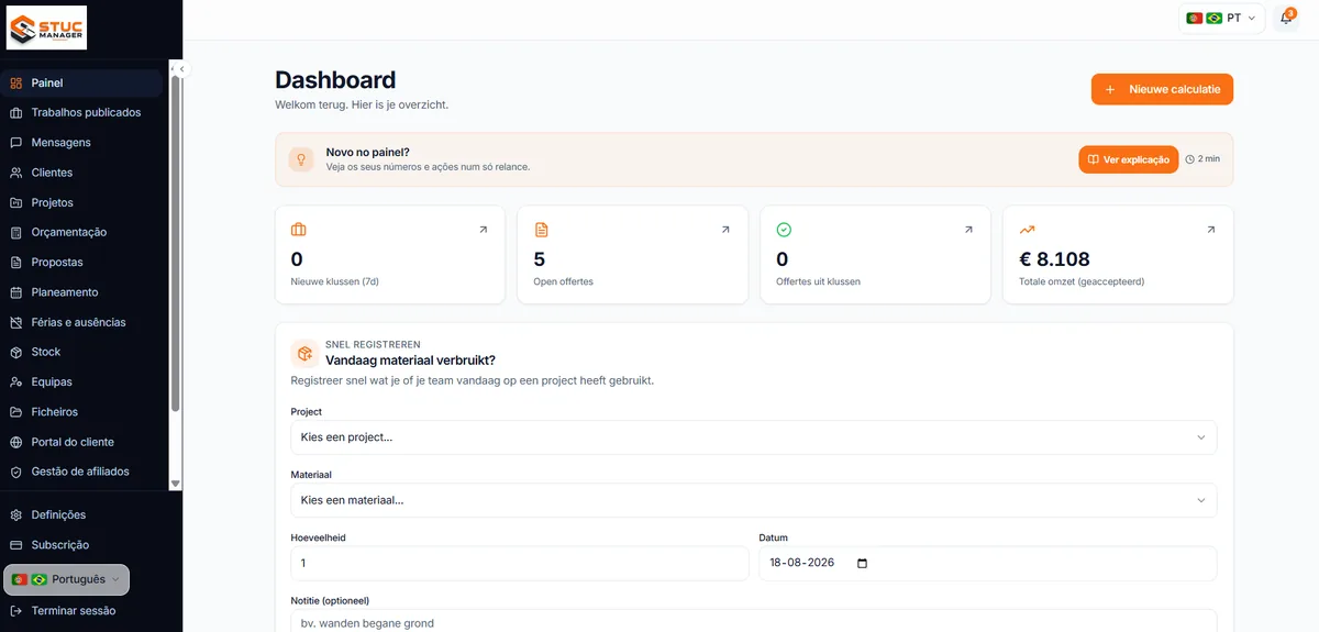 Plataforma de gestão StucManager