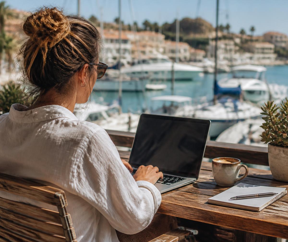 Proprietário de um negócio turístico no Algarve junto a uma marina