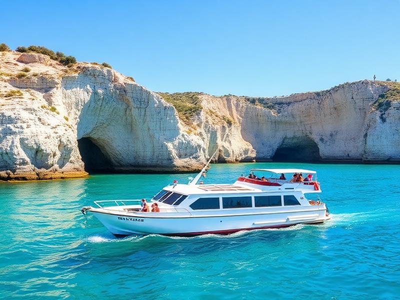 Passeio de barco na costa do Algarve