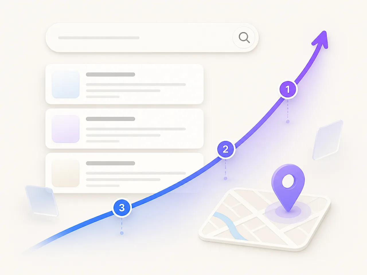 Painel de SEO com posições, tráfego orgânico e conversões